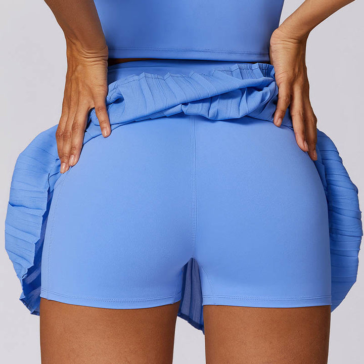 Buddha Stones Polo Collar Crop Tank Top Jupes de tennis Shorts plissés avec poche Tenues de sport et de yoga - image 46