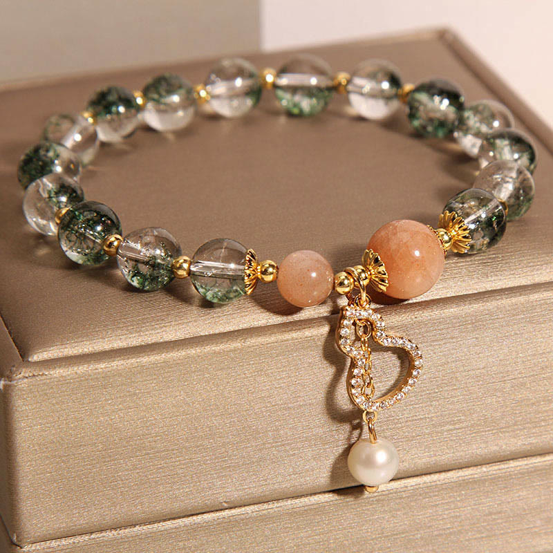 Bracelet de confiance avec breloque en forme de courge fantôme verte Buddha Stones