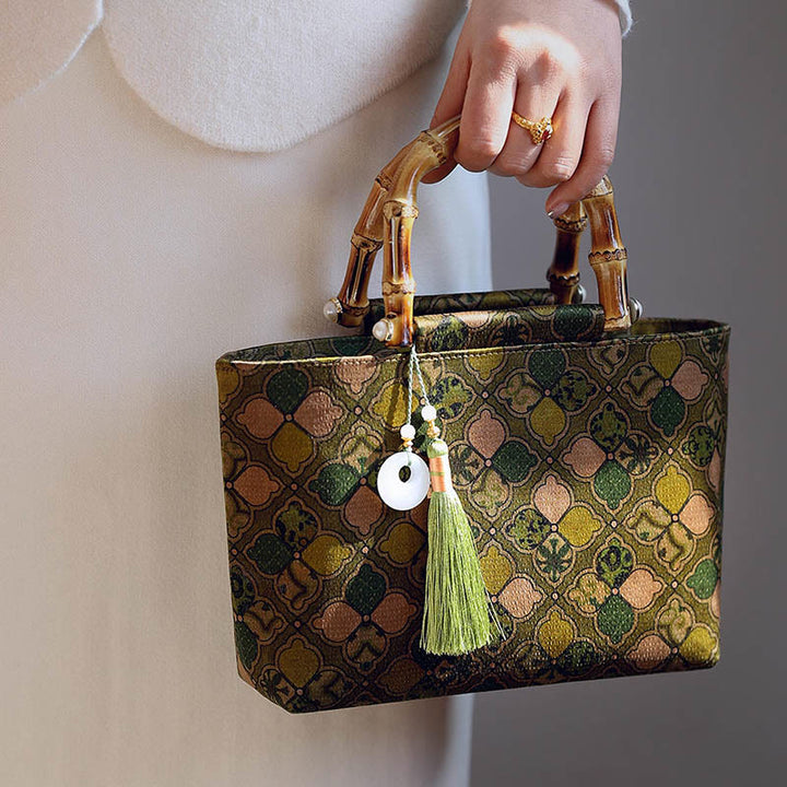 Sac à main Buddha Stones Green Leaves Sac à bandoulière en chaîne métallique Sac à bandoulière Sac pour téléphone portable