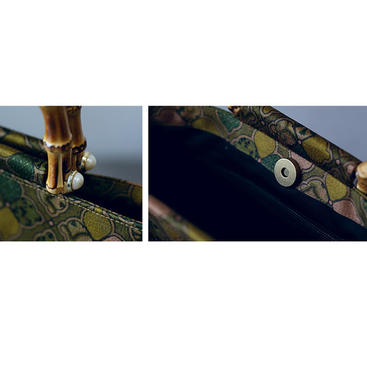 Sac à main Buddha Stones Green Leaves Sac à bandoulière en chaîne métallique Sac à bandoulière Sac pour téléphone portable