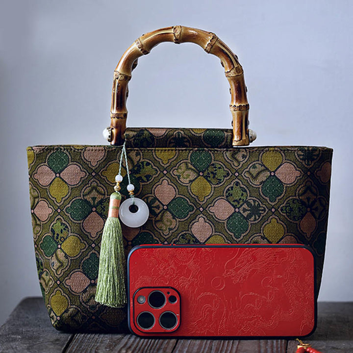 Sac à main Buddha Stones Green Leaves Sac à bandoulière en chaîne métallique Sac à bandoulière Sac pour téléphone portable