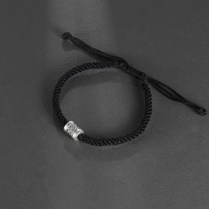 Bracelet de force en argent sterling 999 avec cordon rouge et Buddha Stones