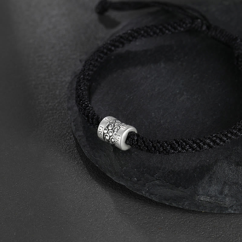 Bracelet de force en argent sterling 999 avec cordon rouge et Buddha Stones