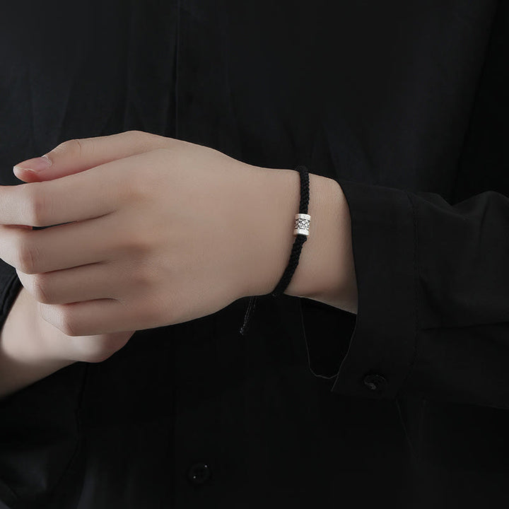 Bracelet de force en argent sterling 999 avec cordon rouge et Buddha Stones