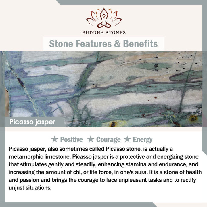 Bracelet tibétain à neuf yeux en perles dzi et jaspe Picasso avec Buddha Stones