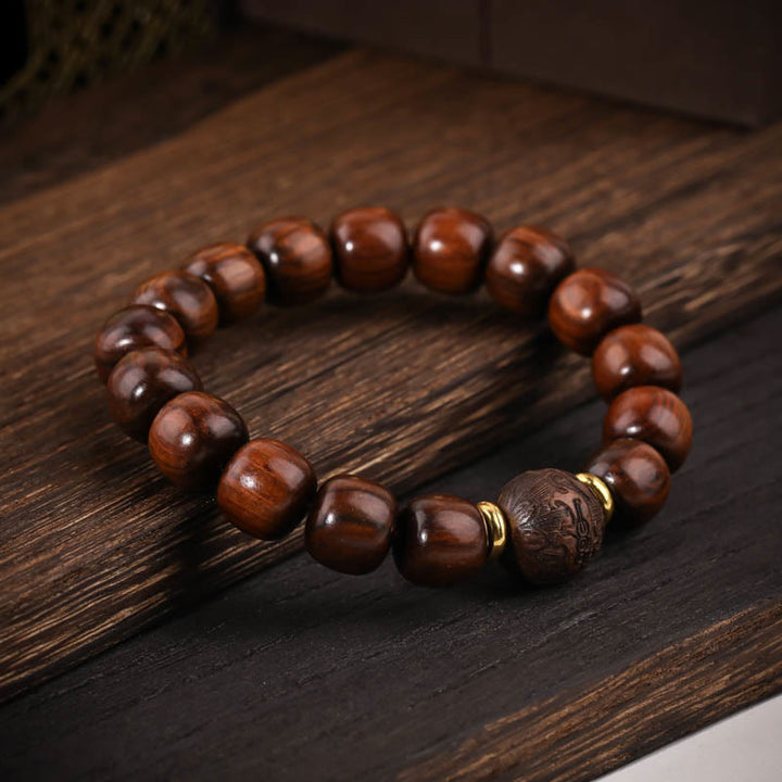 Bracelet de compassion en bois de rose naturel Buddha Stones