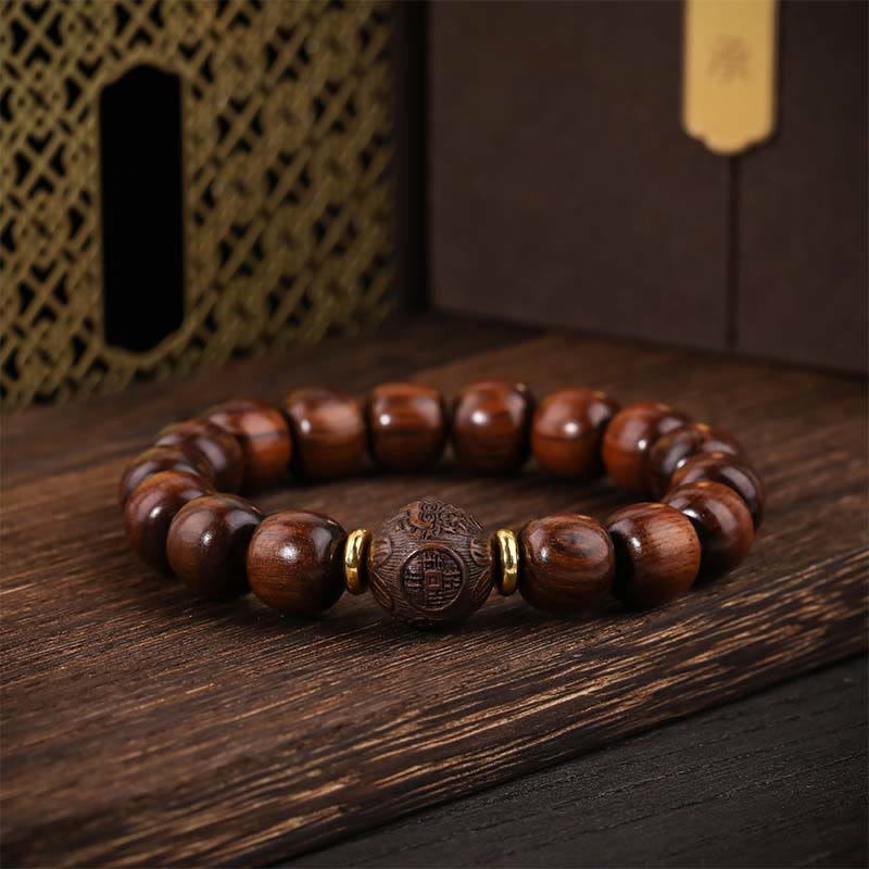 Bracelet de compassion en bois de rose naturel Buddha Stones