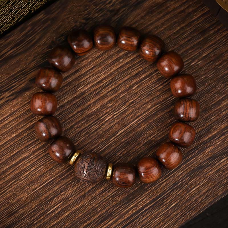 Bracelet de compassion en bois de rose naturel Buddha Stones