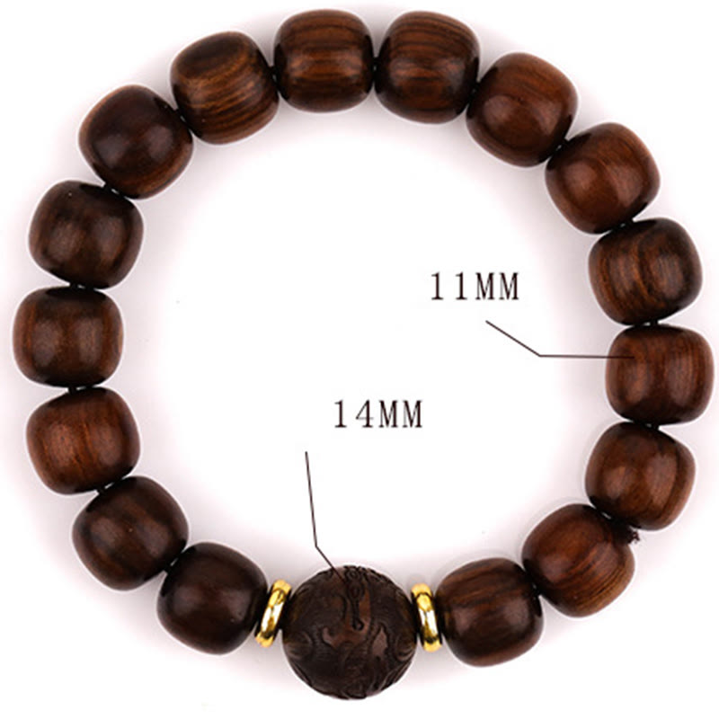 Bracelet de compassion en bois de rose naturel Buddha Stones