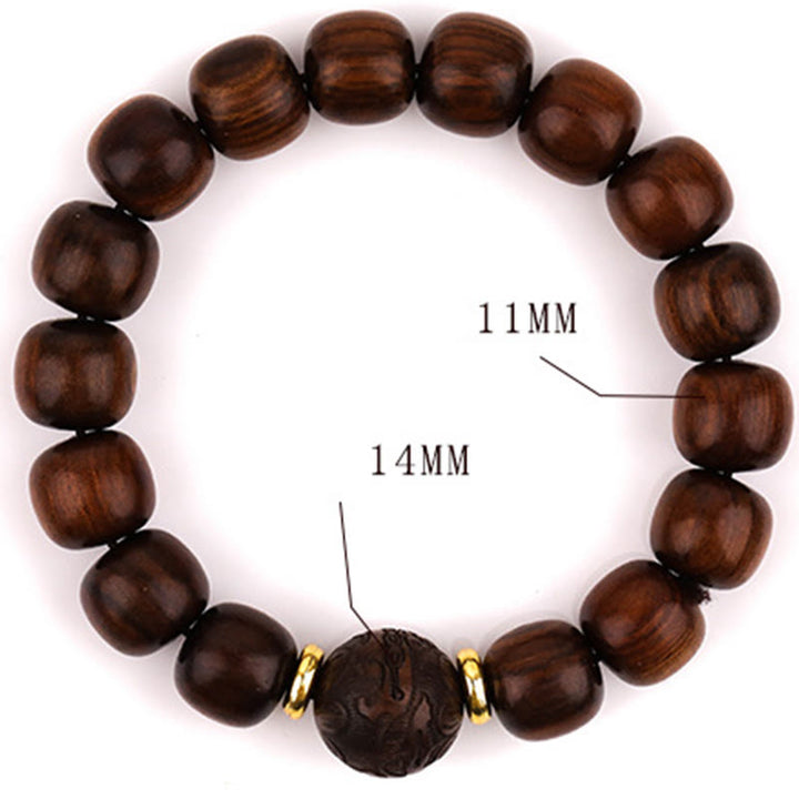 Bracelet de compassion en bois de rose naturel Buddha Stones