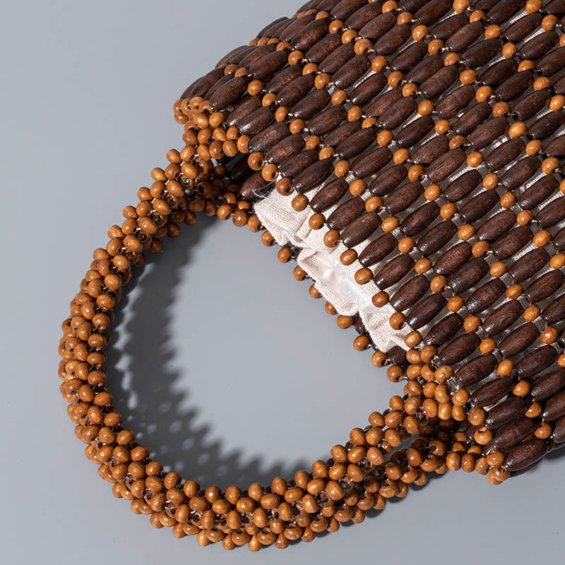 Sac à main en perles de bois tissées à la main Buddha Stones