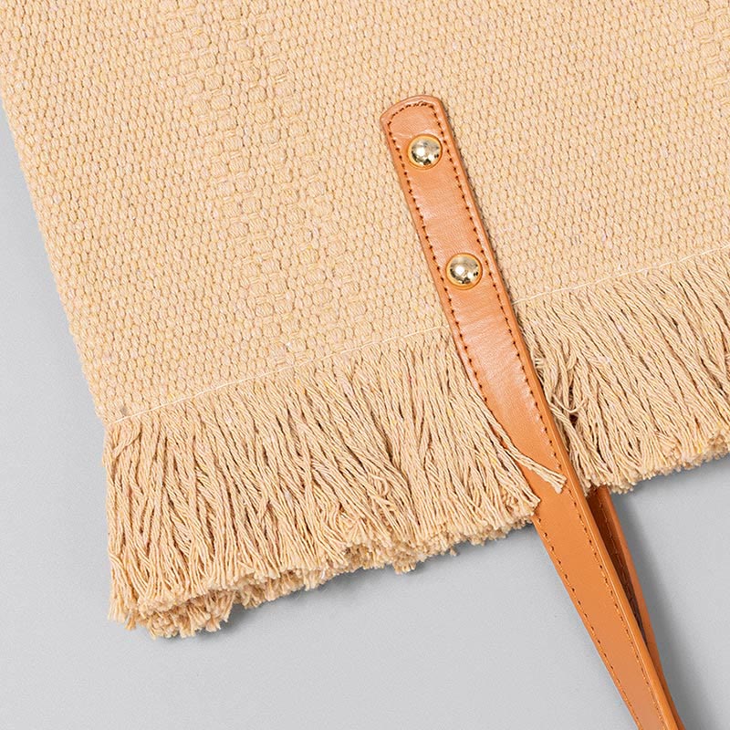 Sac fourre-tout en toile à pompon de grande capacité Buddha Stones