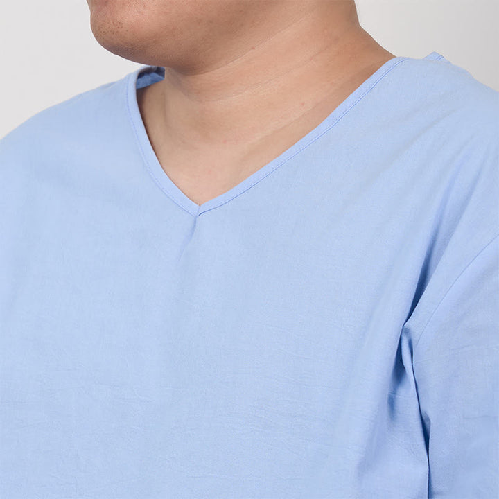 T-shirt à manches trois-quarts pour homme avec Buddha Stones de couleur unie - image 1