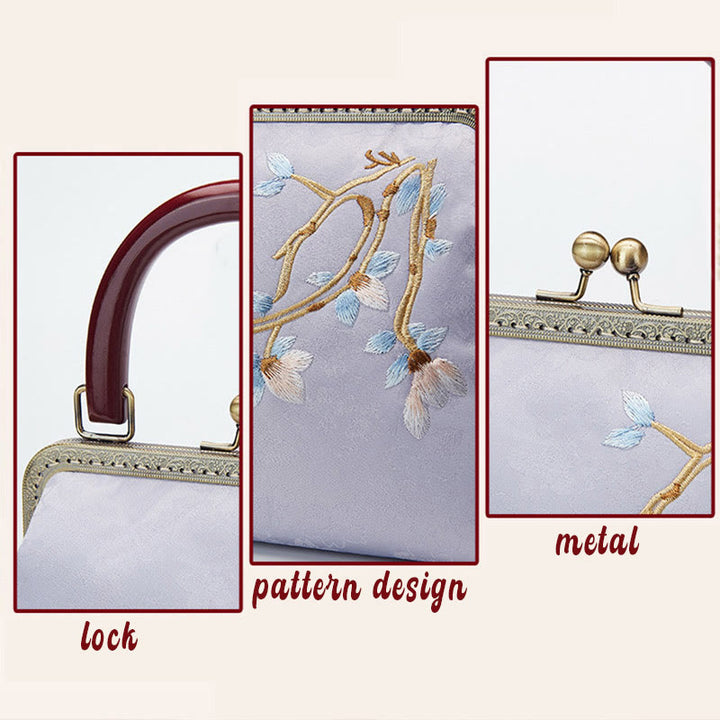 Sac à main brodé de fleurs et de Buddha Stones Sac à bandoulière