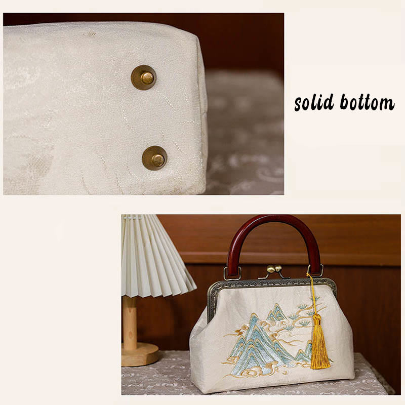 Sac à main en jacquard avec paysage de Buddha Stones et peinture