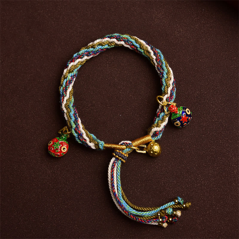 Bracelet tressé fait main en Buddha Stones avec nœud de réincarnation et de guérison de la famille des bêtes avaleuses