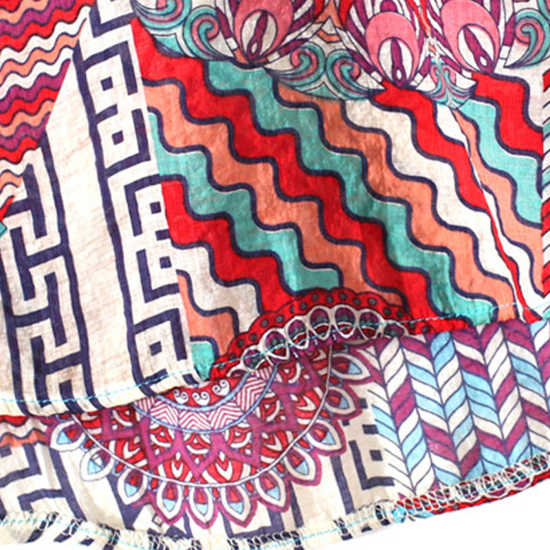 Chemise à demi-boutons à motif géométrique mandala Buddha Stones pour femme