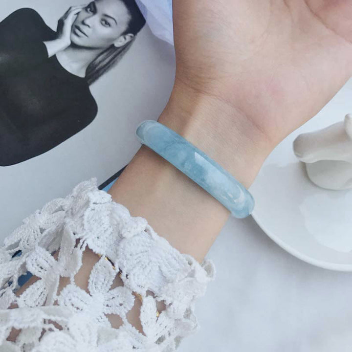Bracelet de bénédiction en aigue-marine naturelle de Buddha Stones