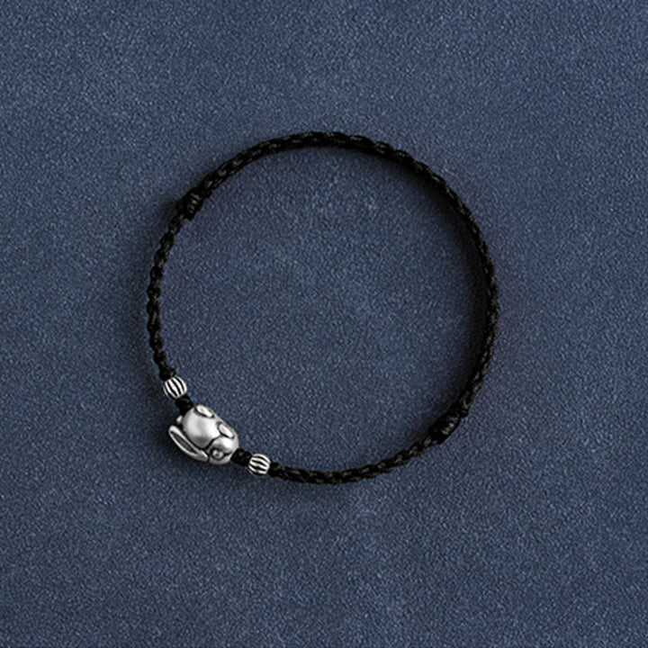 Bracelet de cheville porte-bonheur en argent sterling 999 fait à la main avec Buddha Stones