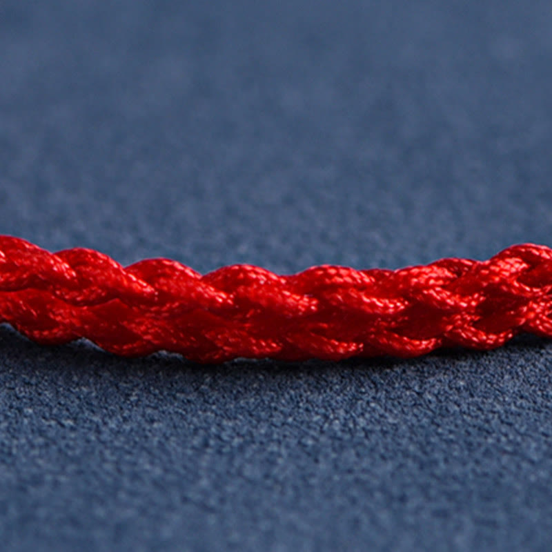 Bracelet de cheville en corde de fortune avec poignée en argent sterling 999 fait à la main avec des Buddha Stones Fu