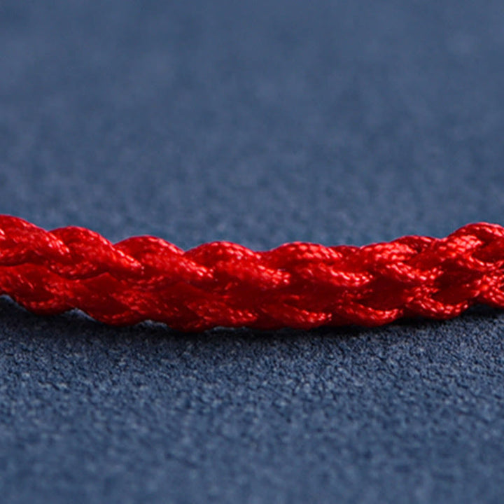 Bracelet de cheville en corde de fortune avec poignée en argent sterling 999 fait à la main avec des Buddha Stones Fu
