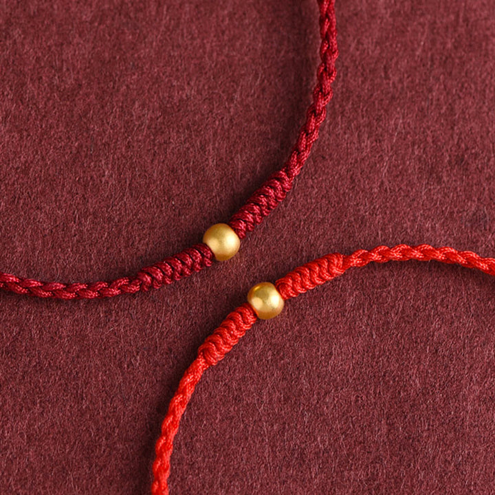 Bracelet de cheville en corde tressée faite à la main avec mini perles en or 999 de Buddha Stones - image 10