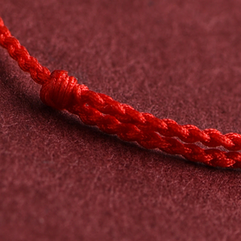Bracelet de cheville en corde tressée faite à la main avec mini perles en or 999 de Buddha Stones - image 8