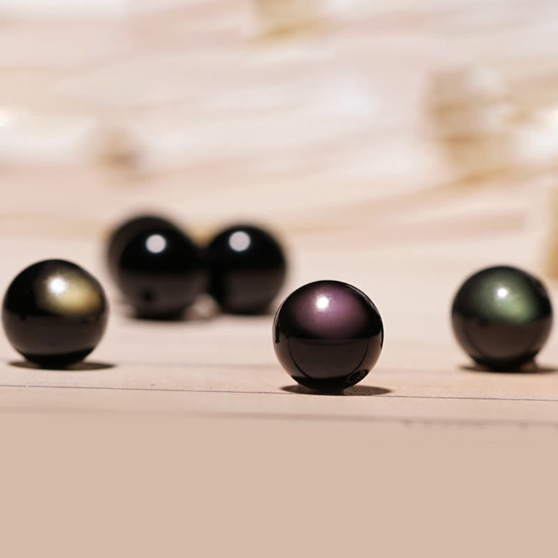 Bracelet de force et d'accomplissement en obsidienne noire naturelle et cinabre avec breloque lotus et Buddha Stones