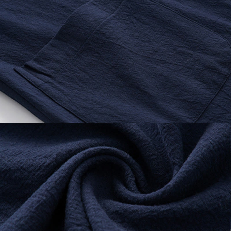 Chemise à manches longues et pantalon à boutons de grenouille Buddha Stones Tang pour homme - image 12