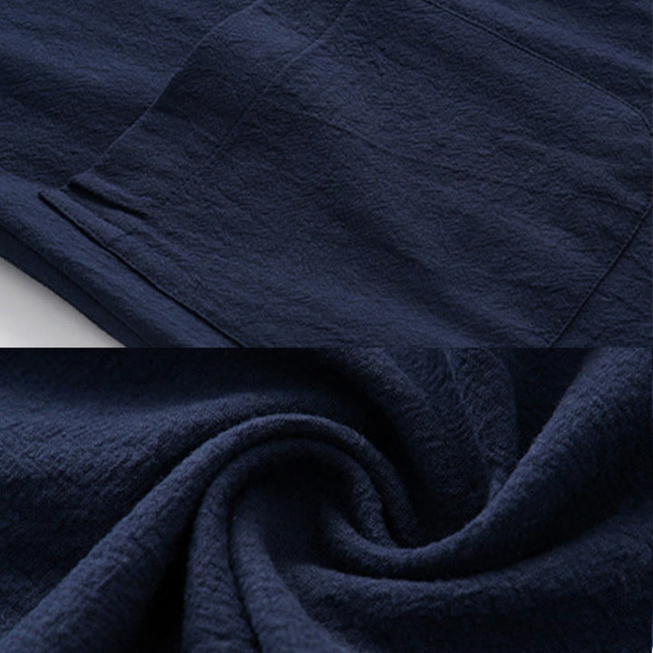 Chemise à manches longues et pantalon à boutons de grenouille Buddha Stones Tang pour homme - image 12