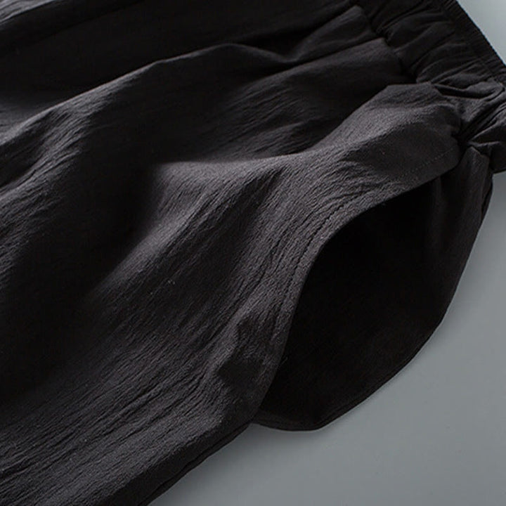 Chemise à manches trois-quarts et pantalon à boutons de grenouille Buddha Stones Tang pour homme