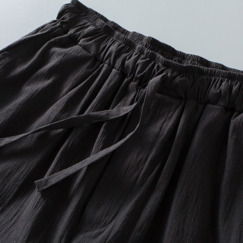 Chemise à manches trois-quarts et pantalon à boutons de grenouille Buddha Stones Tang pour homme