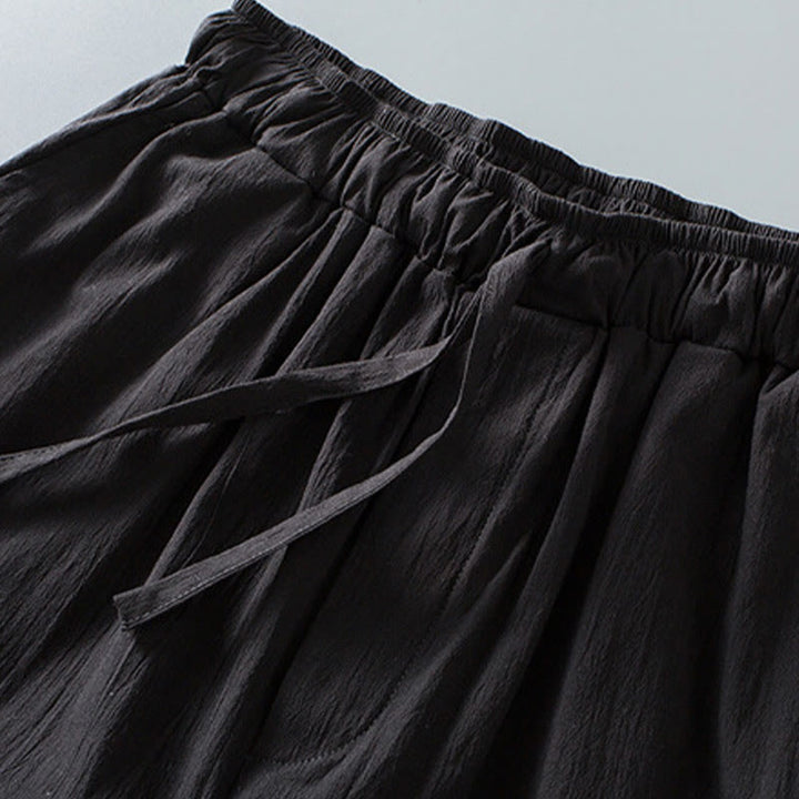 Chemise à manches trois-quarts et pantalon à boutons de grenouille Buddha Stones Tang pour homme