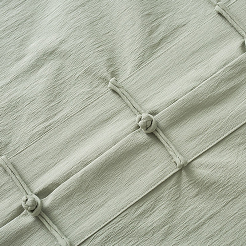 Chemise à manches trois-quarts et pantalon à boutons de grenouille Buddha Stones Tang pour homme