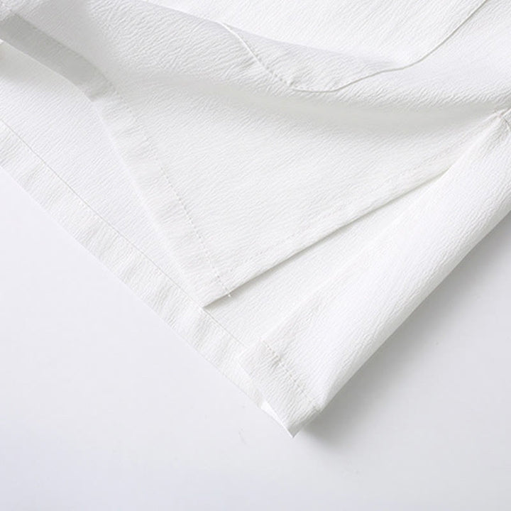 Chemise à manches courtes et pantalon large à boutons de grenouille Buddha Stones Tang pour homme