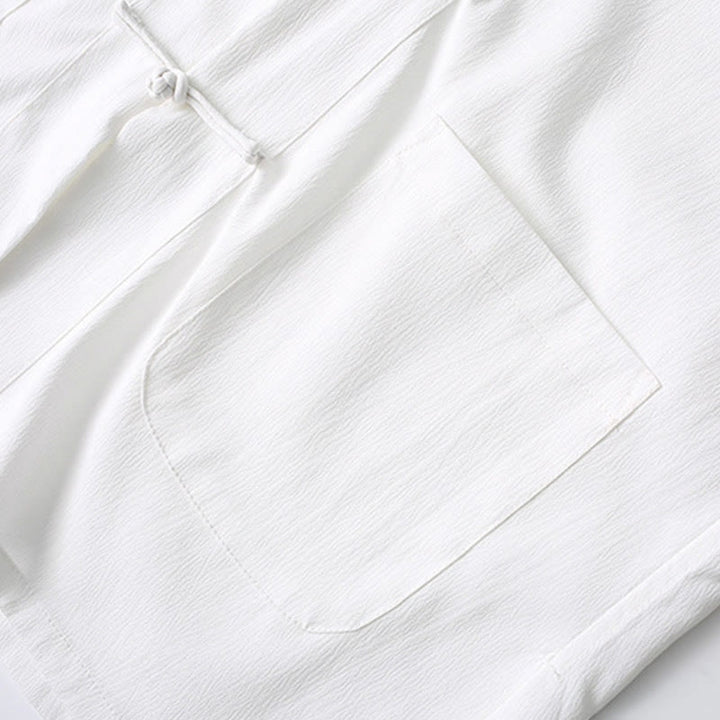 Chemise à manches courtes et pantalon large à boutons de grenouille Buddha Stones Tang pour homme