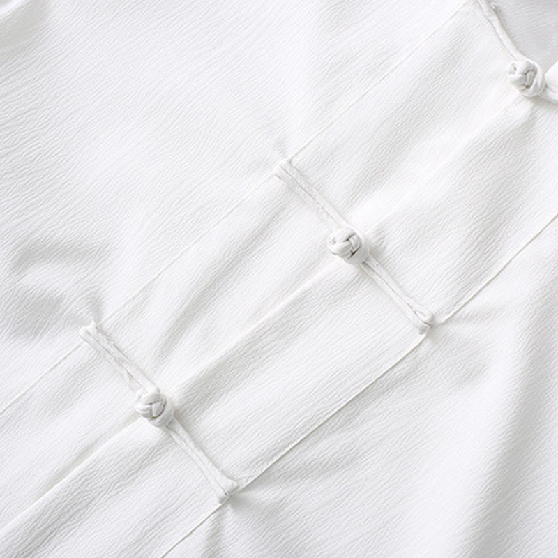 Chemise à manches courtes et pantalon large à boutons de grenouille Buddha Stones Tang pour homme