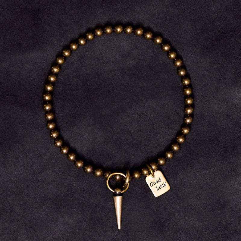 Bracelet d'équilibre de la fortune avec perles en cuivre et laiton vintage Buddha Stones - image 2