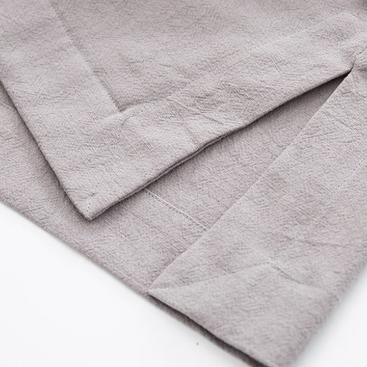 Chemise à manches longues à boutons de grenouille Buddha Stones Tang en coton et lin pour hommes - image 22