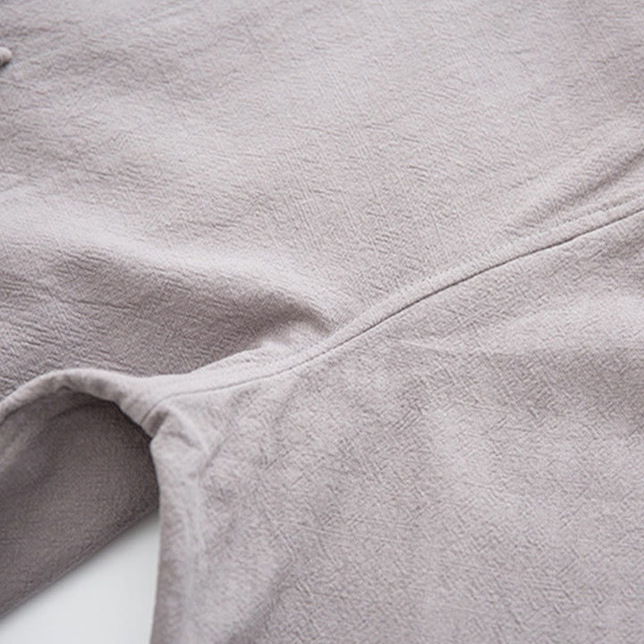 Chemise à manches longues à boutons de grenouille Buddha Stones Tang en coton et lin pour hommes - image 23