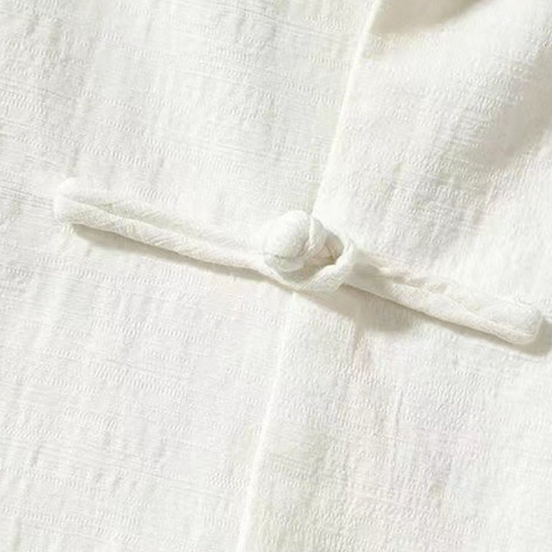 Chemise à manches longues pour homme Buddha Stones Tang, bouton grenouille avec poche, col montant, chemise en lin confortable - image 4