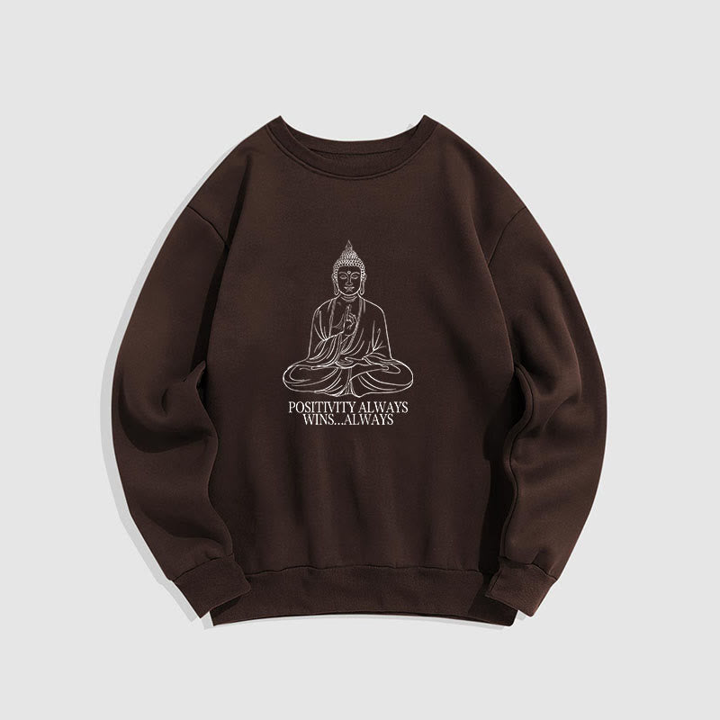 Sweat-shirt en polyester doublé polaire Buddha Stones Positivity Always Wins
