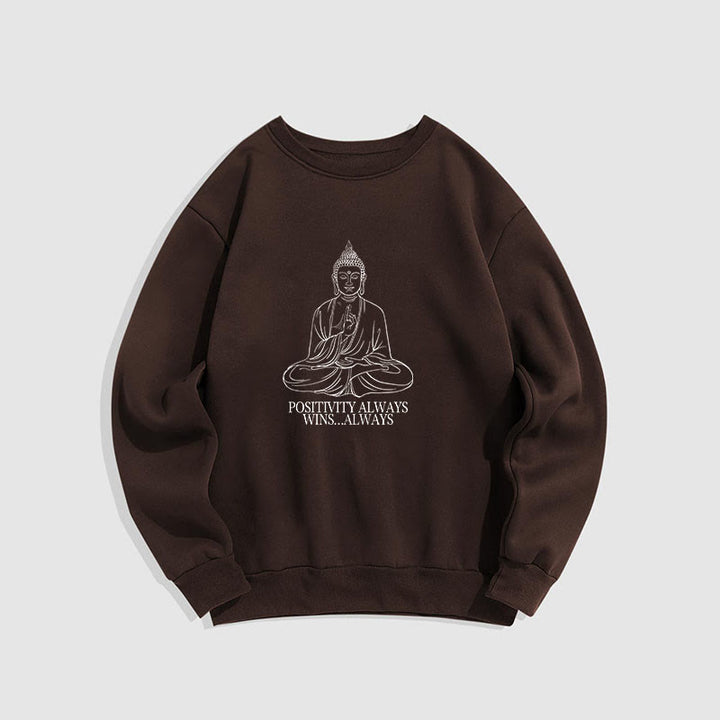 Sweat-shirt en polyester doublé polaire Buddha Stones Positivity Always Wins