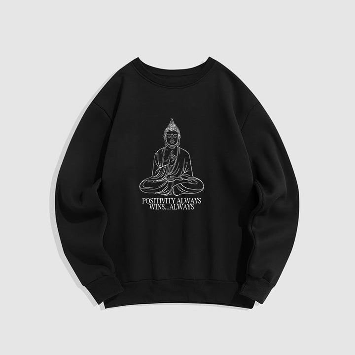 Sweat-shirt en polyester doublé polaire Buddha Stones Positivity Always Wins