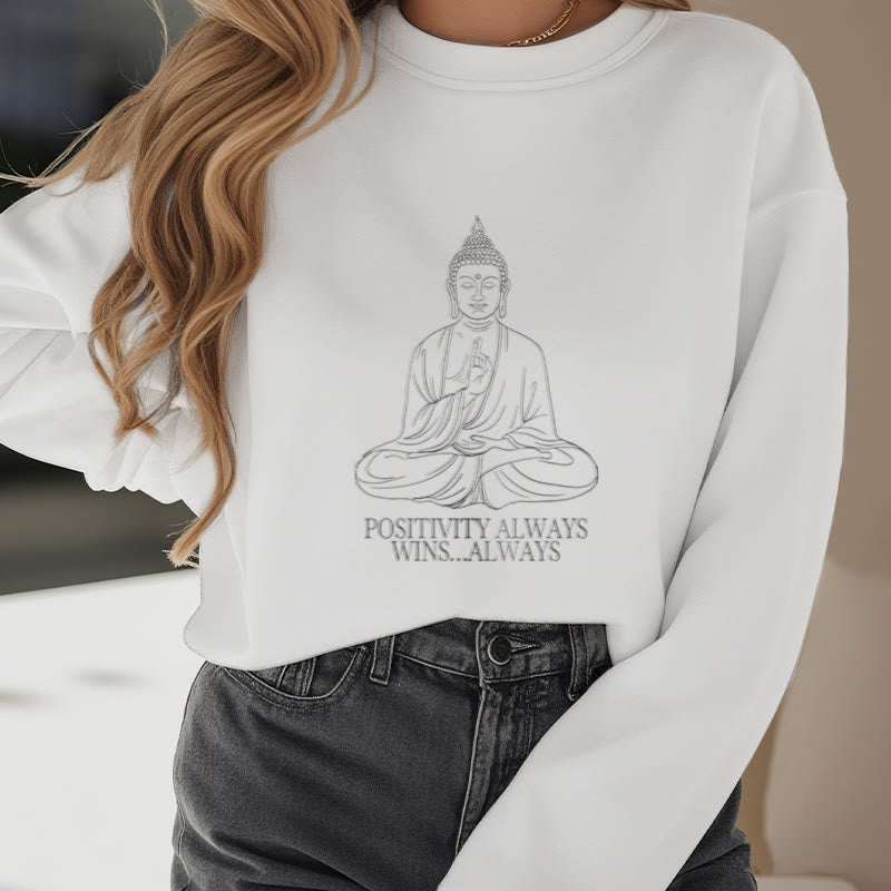 Sweat-shirt en polyester doublé polaire Buddha Stones Positivity Always Wins