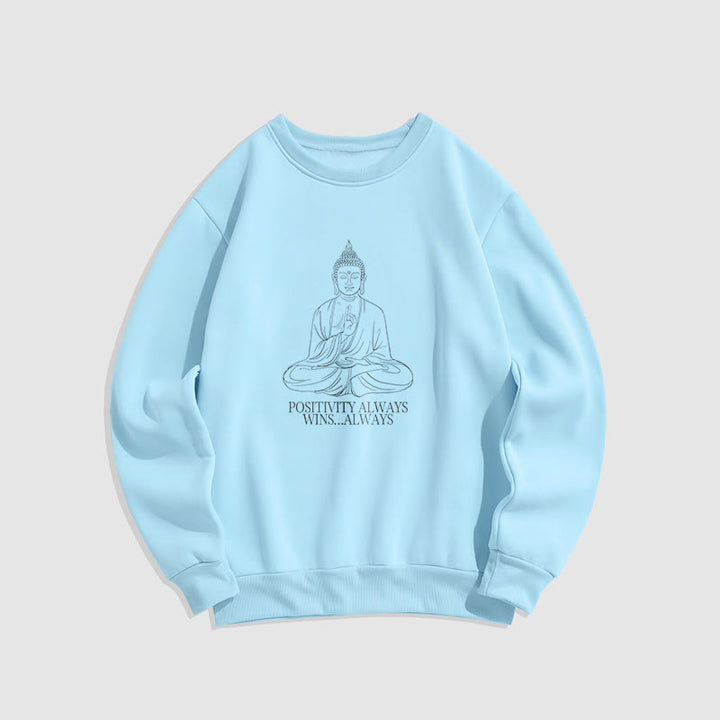 Sweat-shirt en polyester doublé polaire Buddha Stones Positivity Always Wins