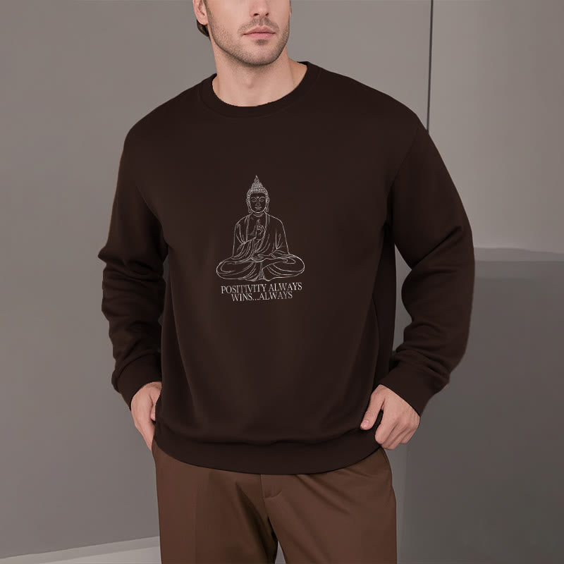 Sweat-shirt en polyester doublé polaire Buddha Stones Positivity Always Wins