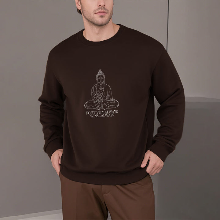 Sweat-shirt en polyester doublé polaire Buddha Stones Positivity Always Wins