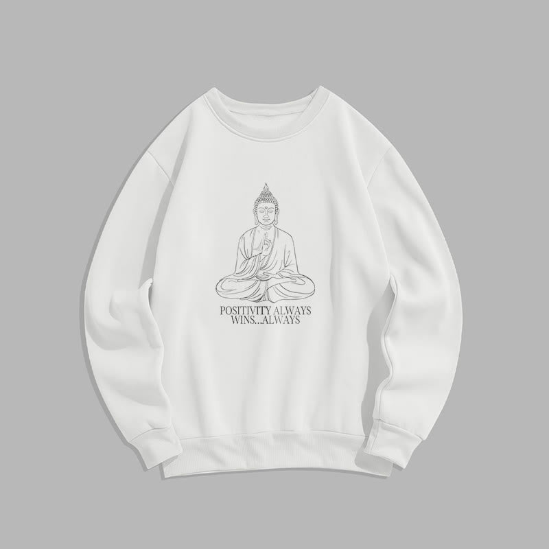 Sweat-shirt en polyester doublé polaire Buddha Stones Positivity Always Wins