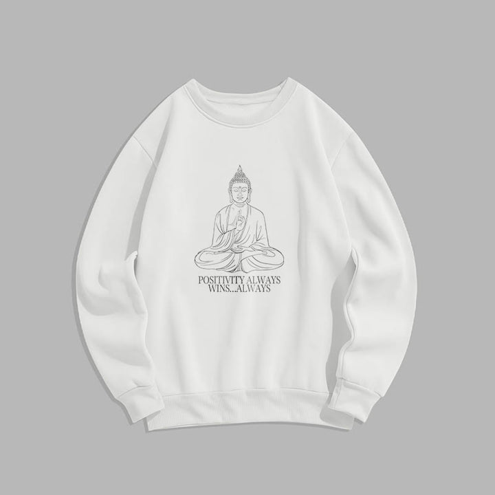 Sweat-shirt en polyester doublé polaire Buddha Stones Positivity Always Wins
